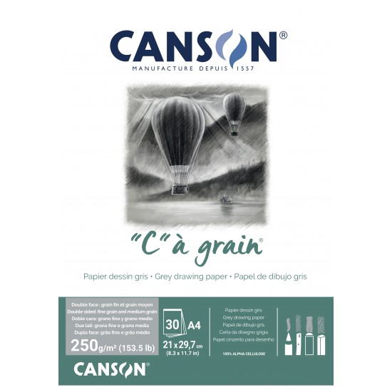 CANSON ® C À GRAIN® Gray COLOR 30 SHEETS 250 G CANSON ® C À GRAIN® Gray COLOR 30 SHEETS 250 G
